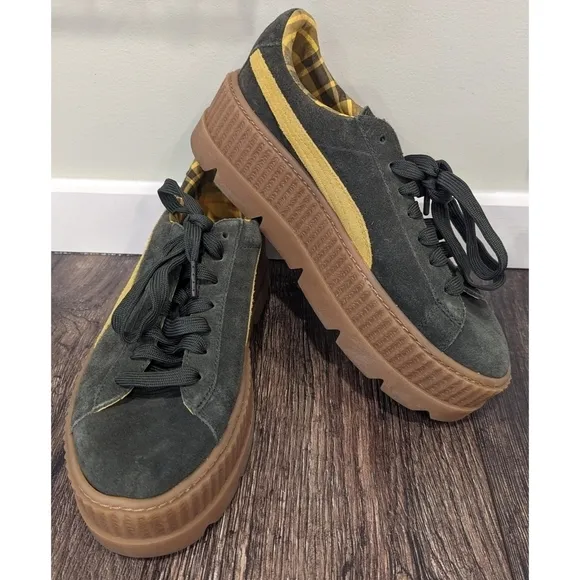 Fenty x Puma Rihanna Cleated Suede Creepers Lace Ups Size 10