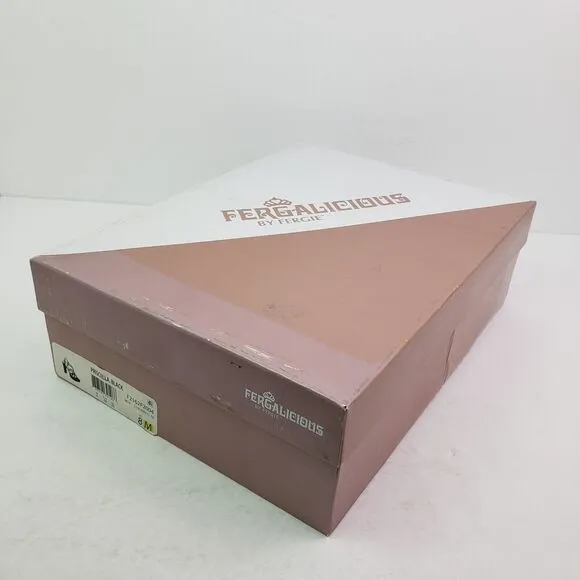 Fergalicious By Fergie Priscella Womens Sz 8 Black Formal Party Strappy 5&quot; Heels