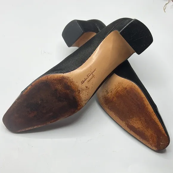 Ferragamo black shoes for women size 10