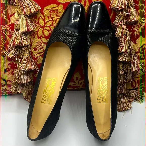 Ferragamo black shoes for women size 10