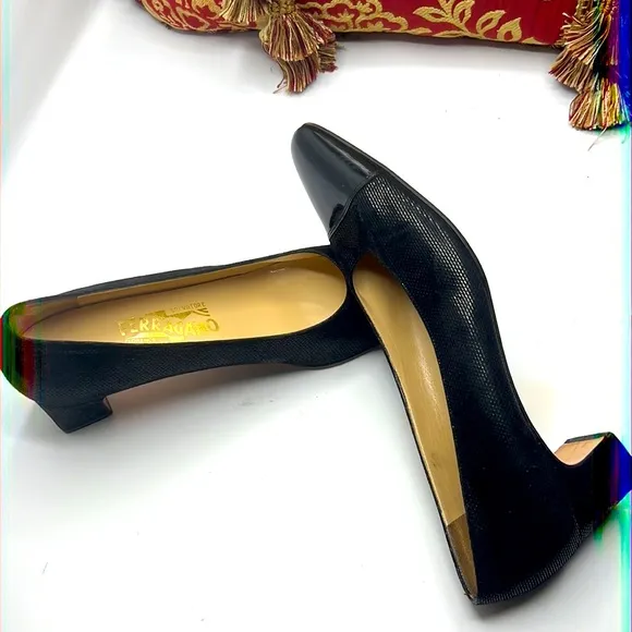 Ferragamo black shoes for women size 10