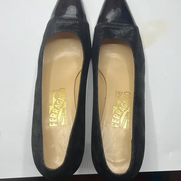 Ferragamo black shoes for women size 10