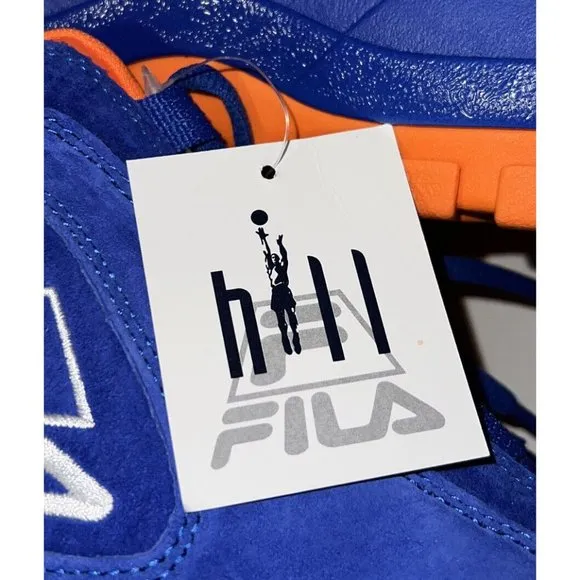FILA Grant Hill 2 Knicks Mens Suede Basketball Shoes Size 10 Blue Orange