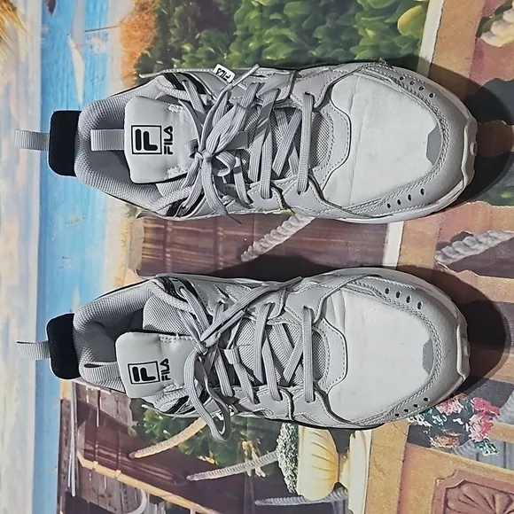 Fila Sandenal Gray White Sneakers Shoes Size 10