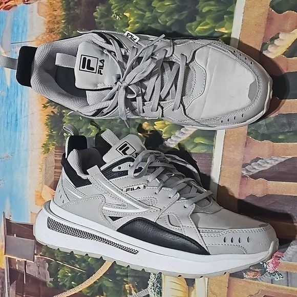 Fila Sandenal Gray White Sneakers Shoes Size 10