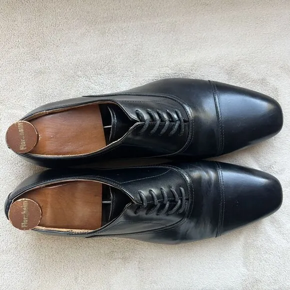 Florsheim Corbetta Black Leather Cap Toe Dress Lace Up Shoes 11883-001 Men 11 D
