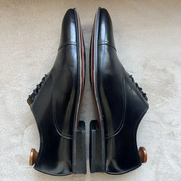 Florsheim Corbetta Black Leather Cap Toe Dress Lace Up Shoes 11883-001 Men 11 D