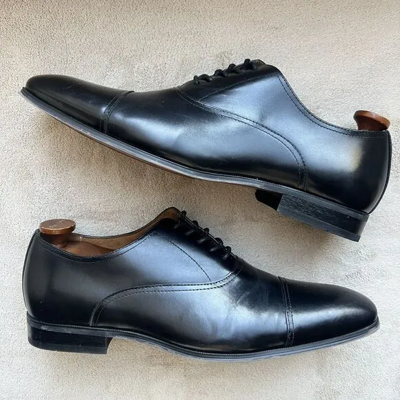 Florsheim Corbetta Black Leather Cap Toe Dress Lace Up Shoes 11883-001 Men 11 D