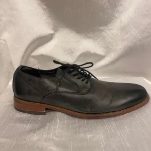 Florsheim Men's Size 11.5 Black Seamless Leather Plain Toe Lace Up Oxfords Shoes
