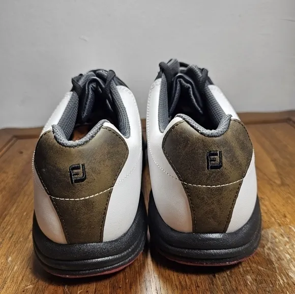 FootJoy Mens 45516 GreenJoys Golf Shoes White Brown Leather Saddle Size   10.5