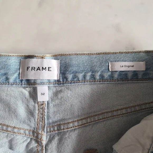 FRAME Le Original Ripped High Waist Crop Jeans, Size 32, NWT