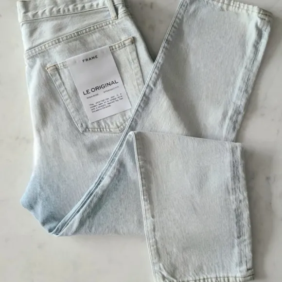 FRAME Le Original Ripped High Waist Crop Jeans, Size 32, NWT