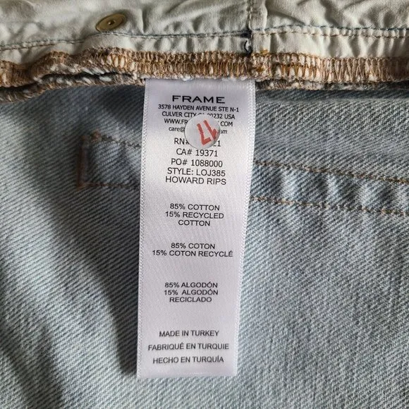 FRAME Le Original Ripped High Waist Crop Jeans, Size 32, NWT