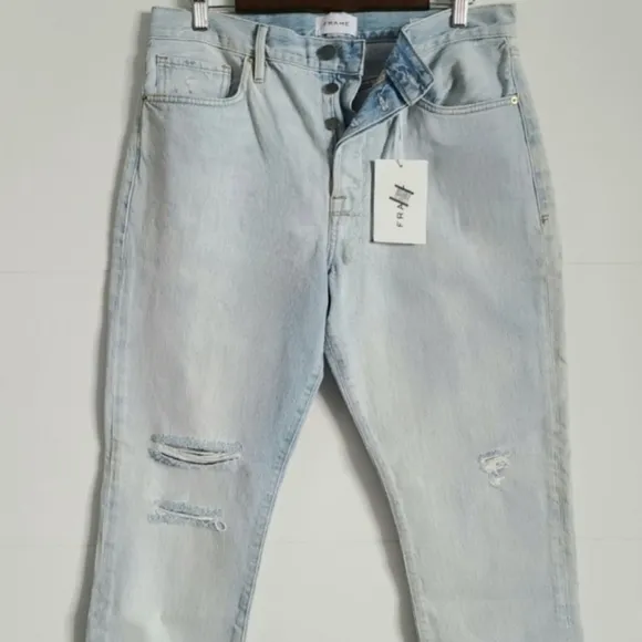 FRAME Le Original Ripped High Waist Crop Jeans, Size 32, NWT