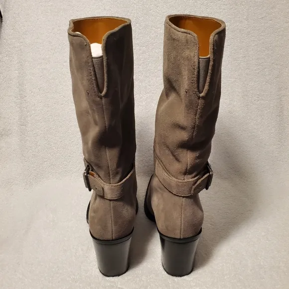 Franco Sarto Womens Vance Suede Square Toe Mid-Calf Boots