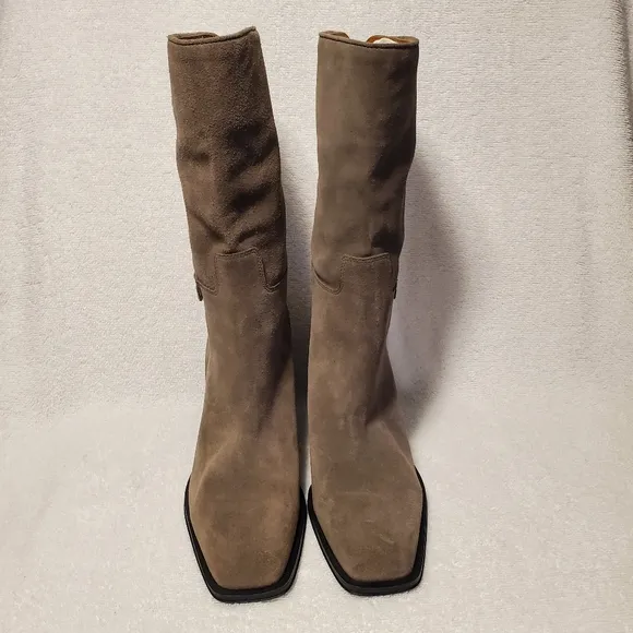 Franco Sarto Womens Vance Suede Square Toe Mid-Calf Boots