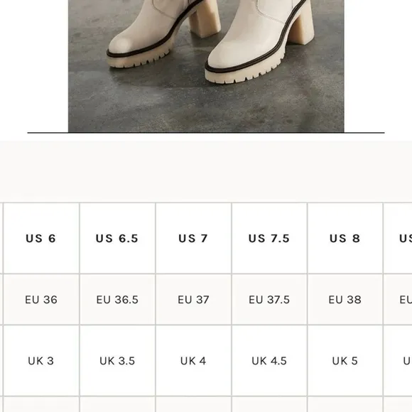 Free People James Chelsea Boot in White With Thick Lug Sole, Sz 38/7.5 With Box