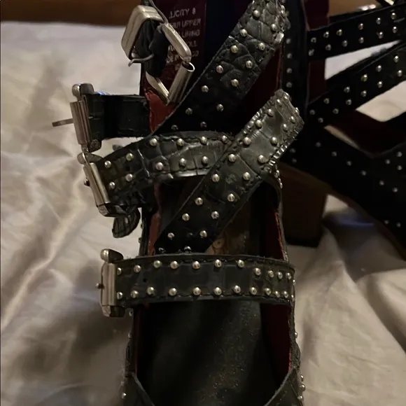 Freebird Felicity Studded Black Leather Women's Shoes