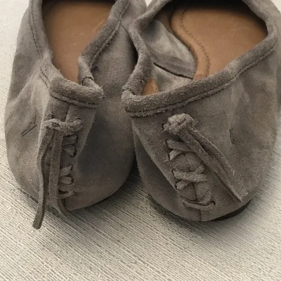 Frye Regina Ballet Gray Suede Slip On Ballet Flats Size 7
