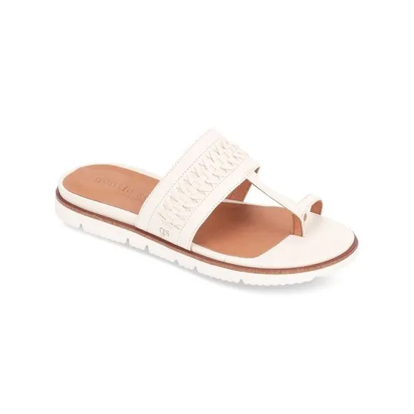 GENTLE SOULS KENNETH COLE Womens Ivory Lavern Wedge Thong Sandals Shoes 8 M