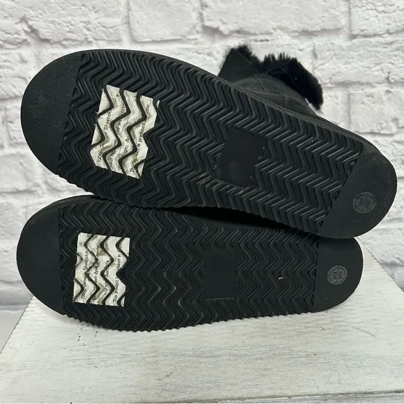 Genuine Sheepskin Black Winter Boots
