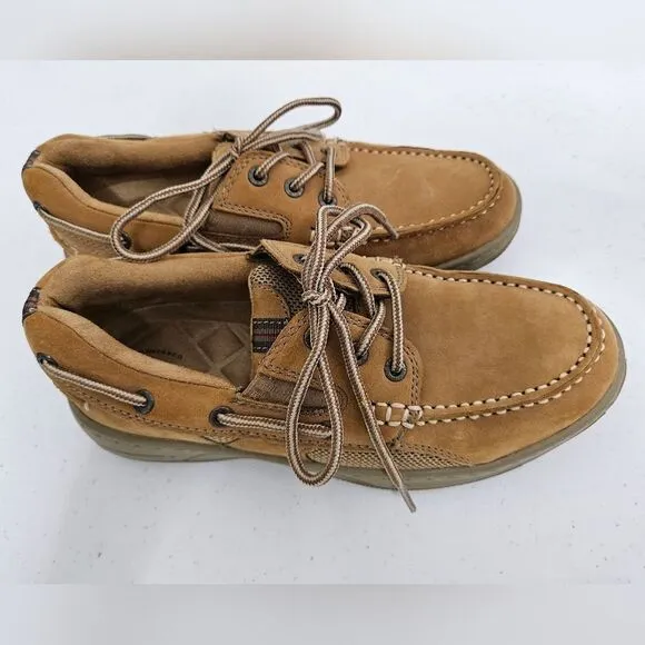 G.H. Bass And Co Earl 3 Boat Shoes Men’s 7M Leather Brown Cushion Insole EUC