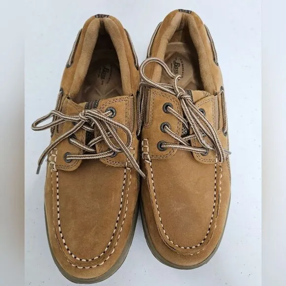 G.H. Bass And Co Earl 3 Boat Shoes Men’s 7M Leather Brown Cushion Insole EUC