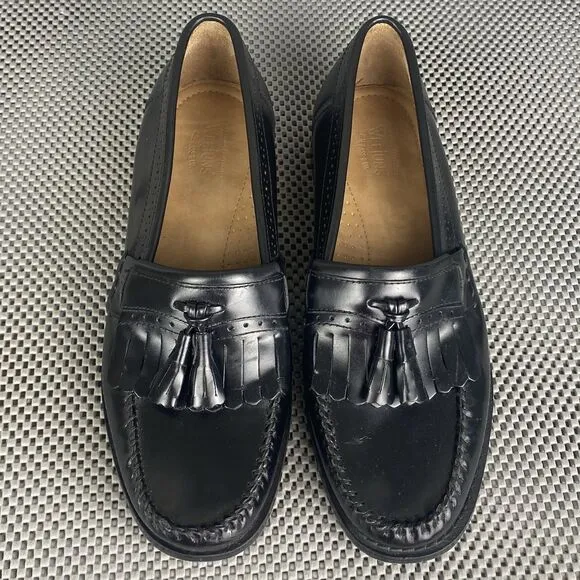 GH Bass Weejuns Jeremy Tassel Loafers Dress Shoes Mens 10 D Black Leather