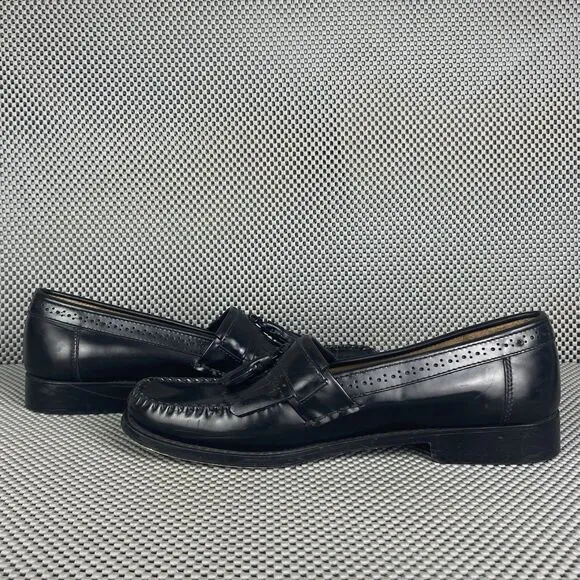 GH Bass Weejuns Jeremy Tassel Loafers Dress Shoes Mens 10 D Black Leather