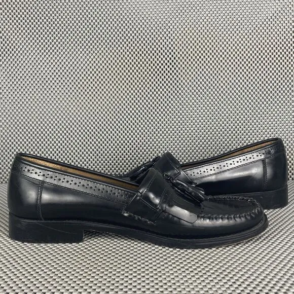 GH Bass Weejuns Jeremy Tassel Loafers Dress Shoes Mens 10 D Black Leather