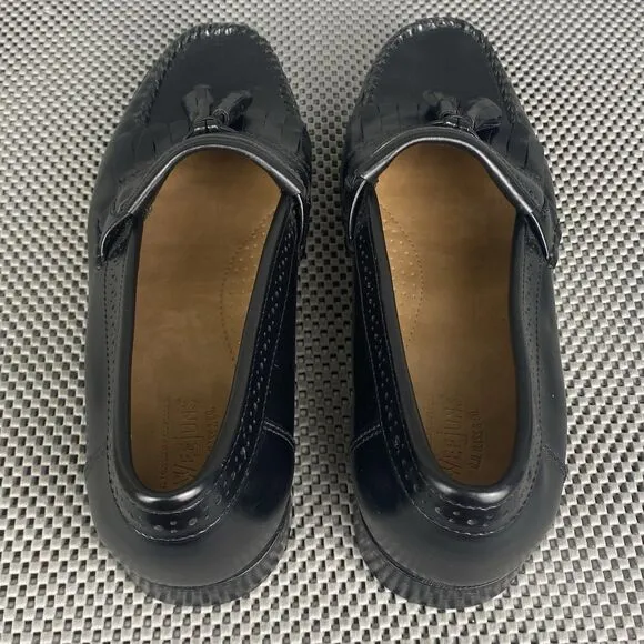 GH Bass Weejuns Jeremy Tassel Loafers Dress Shoes Mens 10 D Black Leather