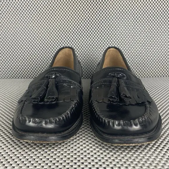 GH Bass Weejuns Jeremy Tassel Loafers Dress Shoes Mens 10 D Black Leather