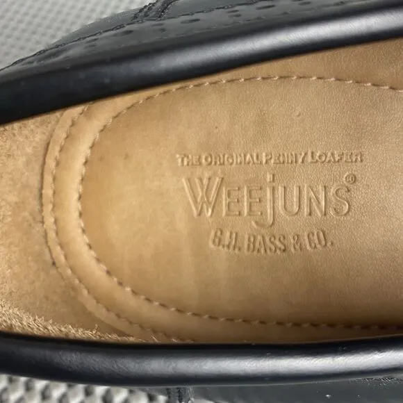 GH Bass Weejuns Jeremy Tassel Loafers Dress Shoes Mens 10 D Black Leather