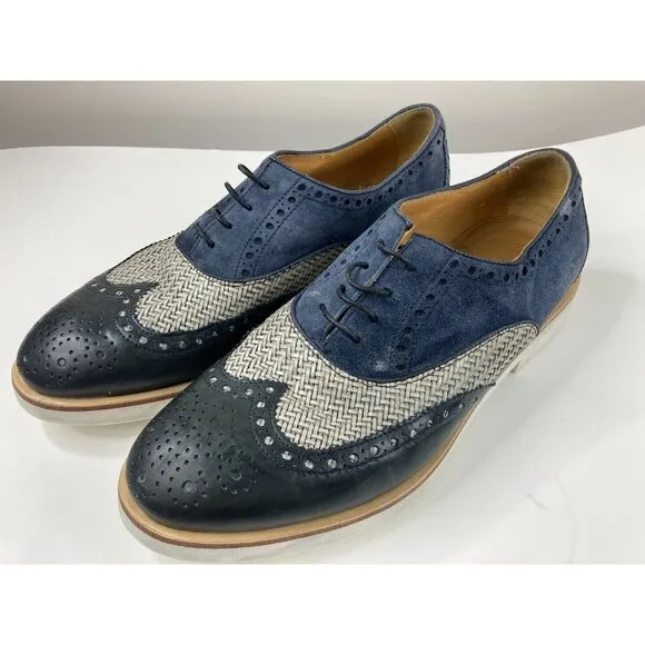 Giorgio ARMANI Blue &amp; Gray Oxford Shoes 7 1/2