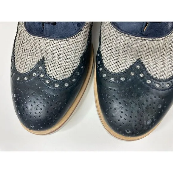 Giorgio ARMANI Blue &amp; Gray Oxford Shoes 7 1/2