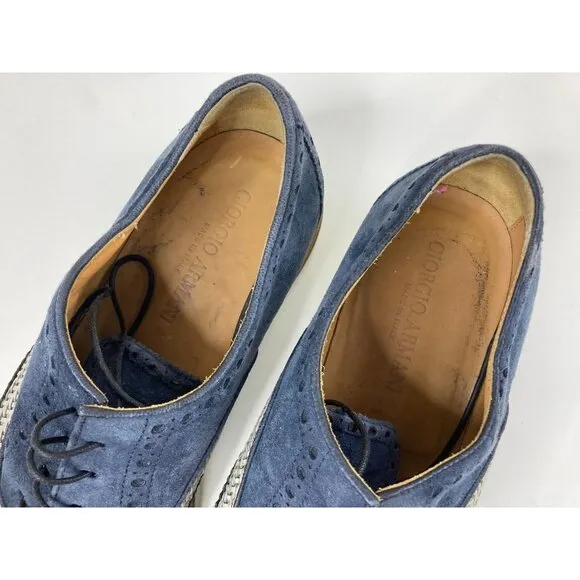Giorgio ARMANI Blue &amp; Gray Oxford Shoes 7 1/2