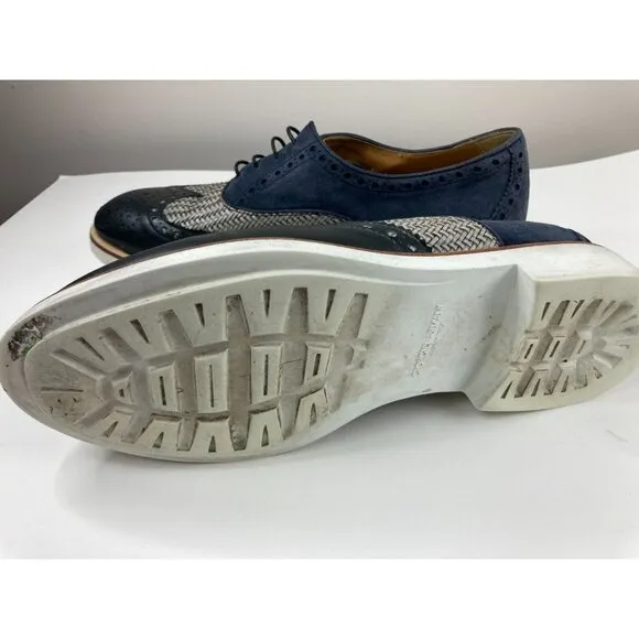 Giorgio ARMANI Blue &amp; Gray Oxford Shoes 7 1/2