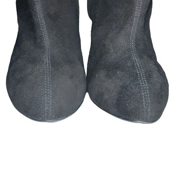 Giuseppe Zanotti Black Suede Animal Print Hide Cindy Wedge Heeled Boots Size 9.5