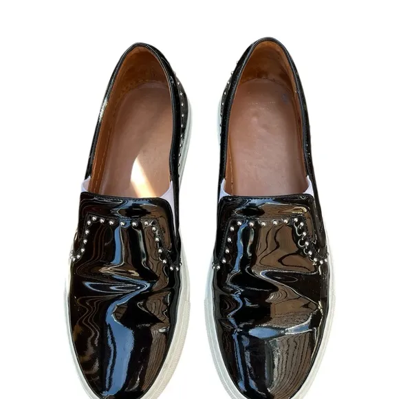 Givenchy Black and White Leather Flats