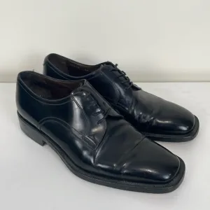Gold Line Moreschi Men’s Dress Shoes 7.5 Leather Black Formal Square Toe