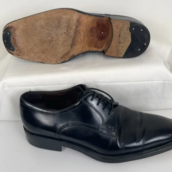 Gold Line Moreschi Men’s Dress Shoes 7.5 Leather Black Formal Square Toe