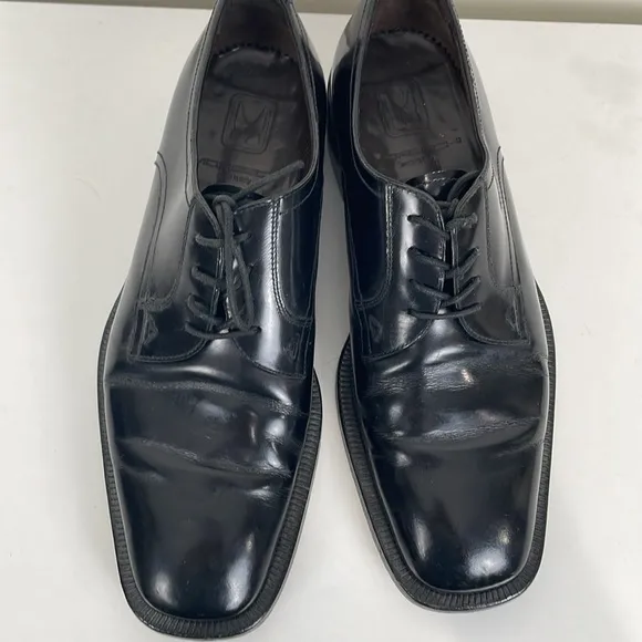 Gold Line Moreschi Men’s Dress Shoes 7.5 Leather Black Formal Square Toe