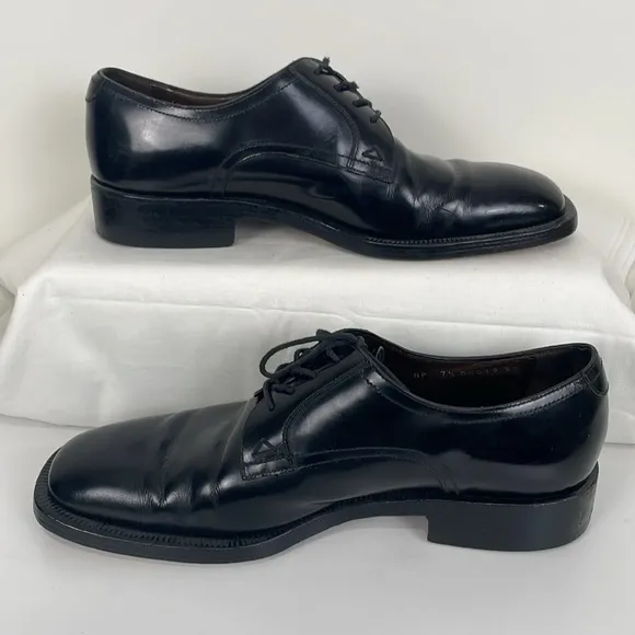 Gold Line Moreschi Men’s Dress Shoes 7.5 Leather Black Formal Square Toe