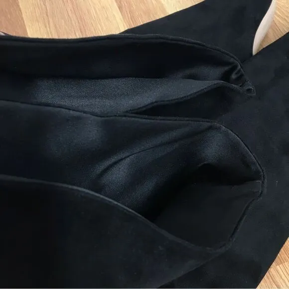 GOOD AMERICAN Black Stiletto Thigh High Slouch Boots Over The Knee Size 7.5 New