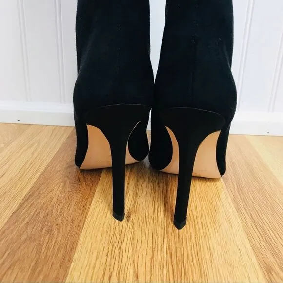 GOOD AMERICAN Black Stiletto Thigh High Slouch Boots Over The Knee Size 7.5 New
