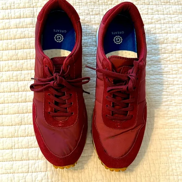 GREATS Rosen Oxblood lace up running shoes! Size 12 men’s US!