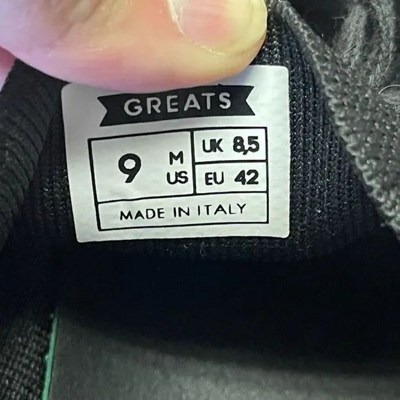 ‎Greats black tennis shoes sneakers, size 9