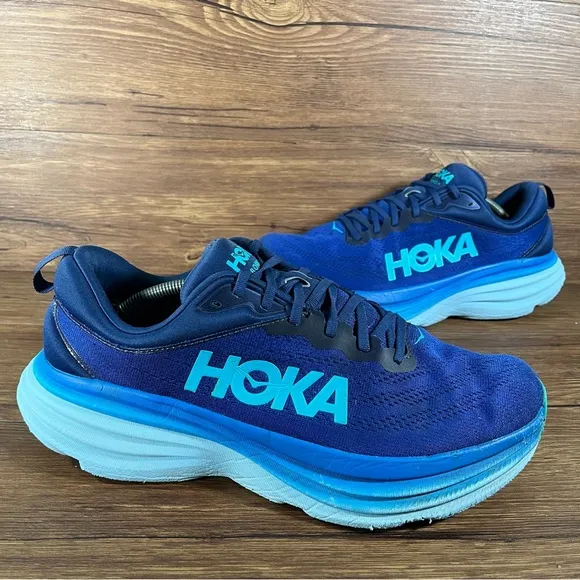Hoka Bondi 8 Running Shoes Men’s Size 13 Athletic Sneakers Blue