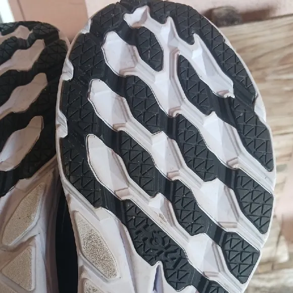 HOKA Clifton 8 Black and White Athletic Shoes