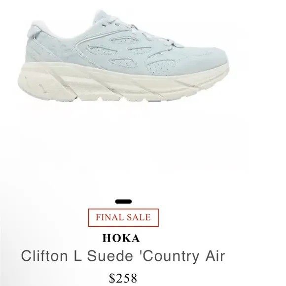 Hoka Clifton L Suede Country Air, Bit Of Blue Running Shoes women 12 men unisex